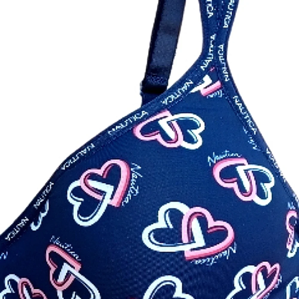 NAUTICA Heart Print Wireless Seamless Padded Bra NWT